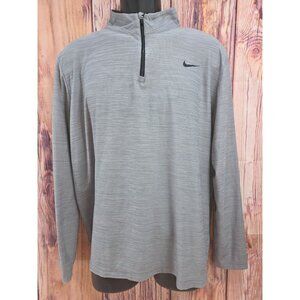 Nike Mens Dri-Fit Quarter-Zip Long Sleeve Pullover Shirt Large Gray